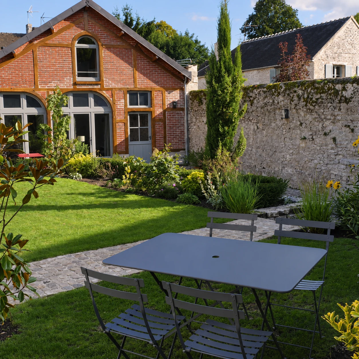 Der Garten, der Rasen und der alte Stall Fab House