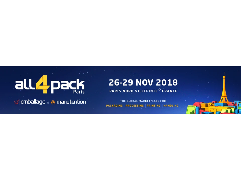 Illustration de l’article « all4pack Paris (emballage & manutention) Du 26 au 29 novembre 2018 – Villepinte »