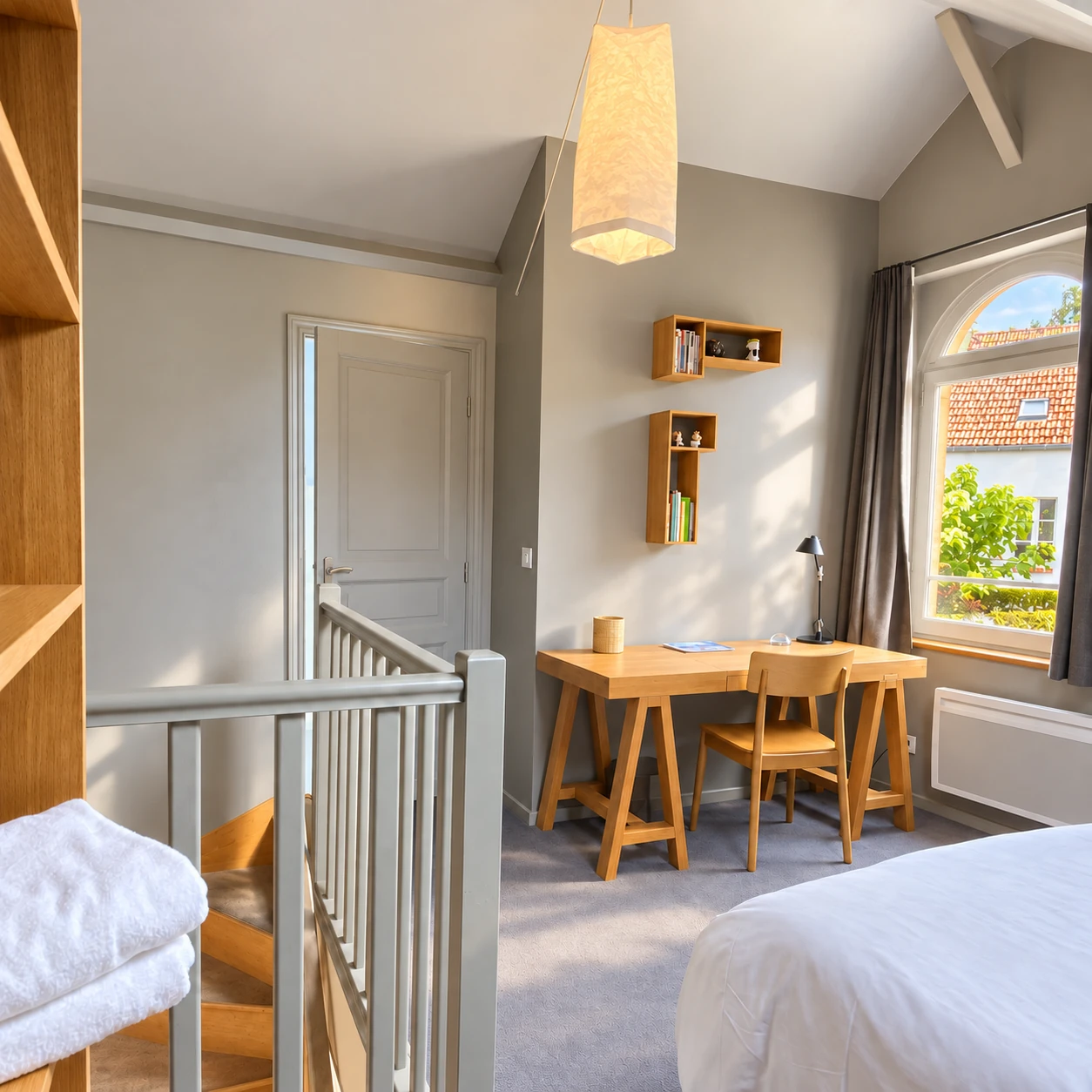Büro und Treppe auf dem Boden von Fab Duplex.